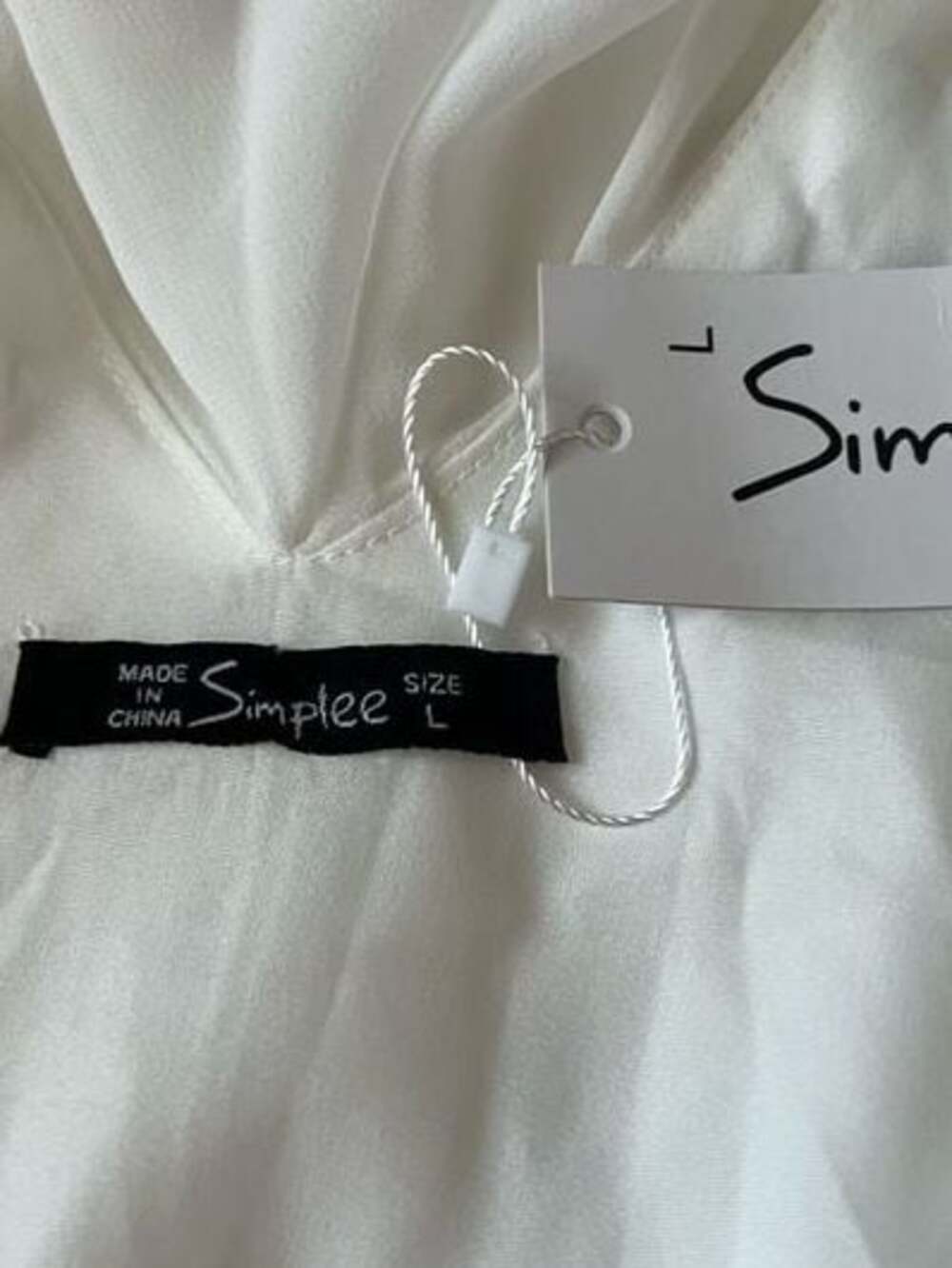 Simple White Ruffle Wrap Maxi Dress Large - Picture 4 of 5